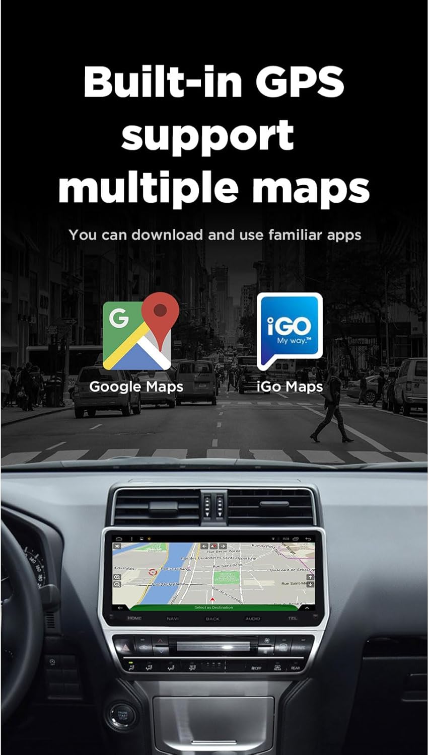 Radio de coche para Toyota Land Cruiser Prado 2018-2022 2G+32G 12.3 pulgadas Android 10 pantalla táctil estéreo de coche multimedia audio estéreo