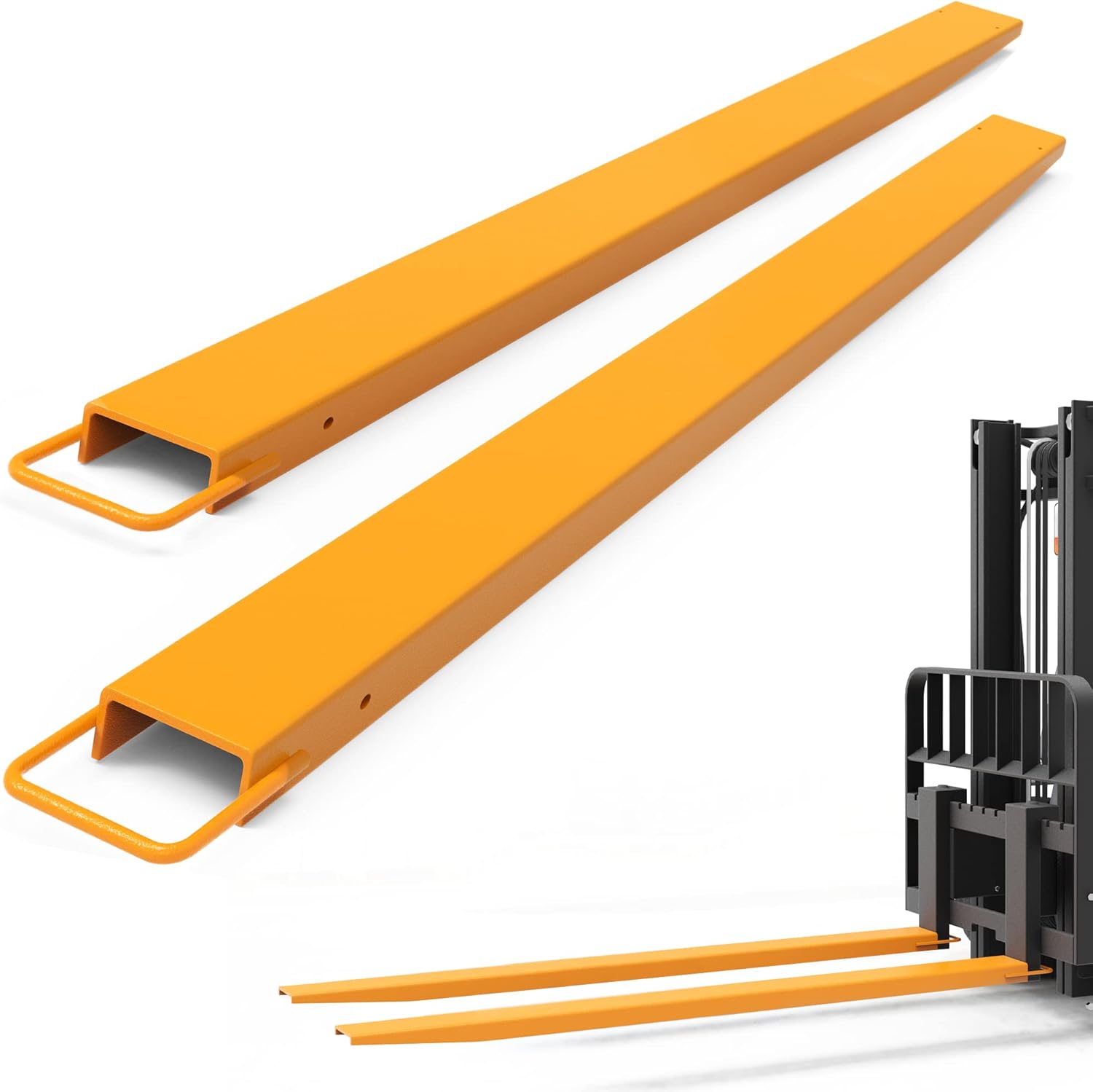 YINTATECH Extensiones de horquilla para paletización, extensiones de horquilla de 96 pulgadas de largo, 4.5 pulgadas de ancho, extensión de