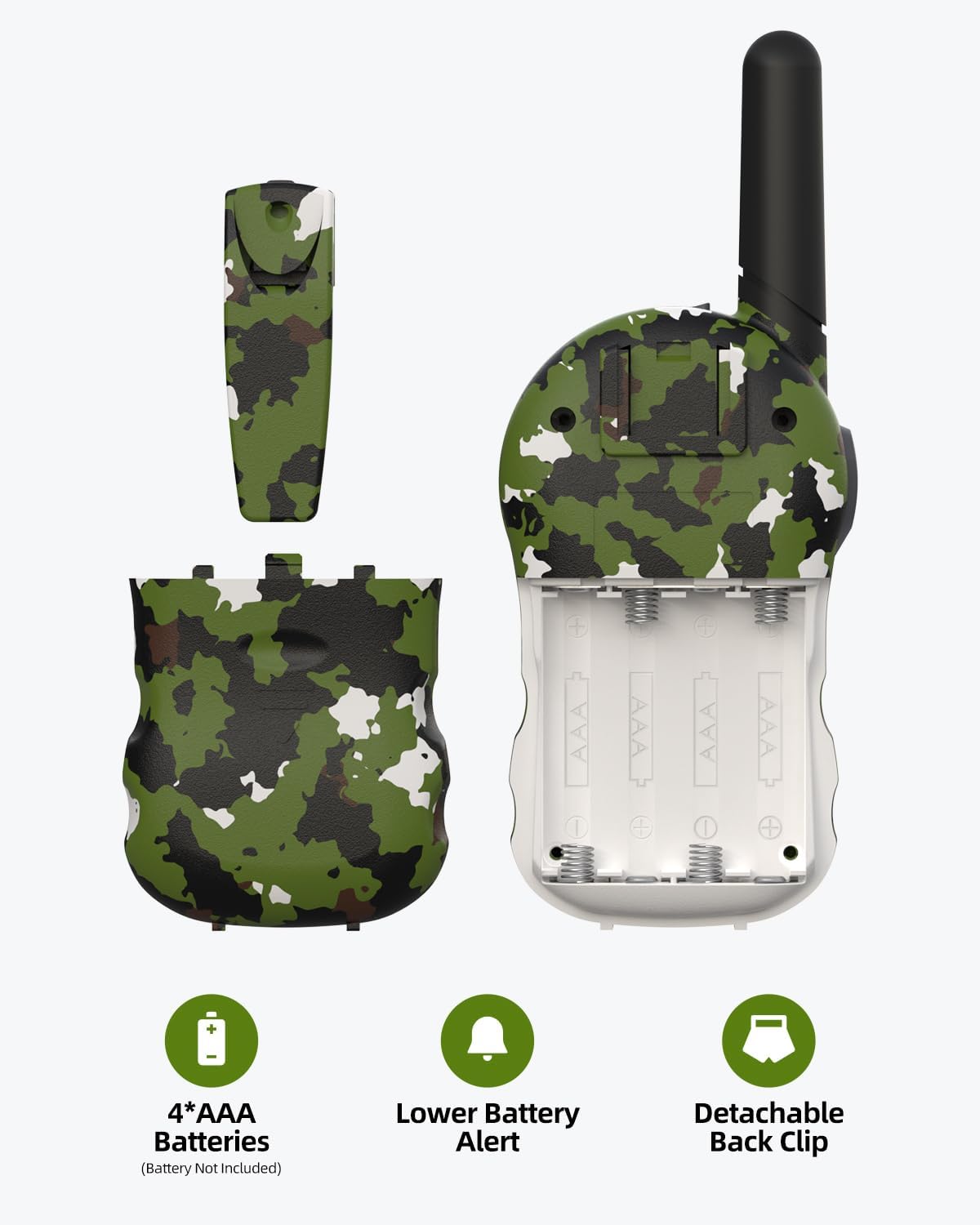 Walkie Talkies para niños de largo alcance, juguetes para exteriores para niños de 4, 5, 6, 7, 8-10, 12 años, regalo de cumpleaños, paquete de 2