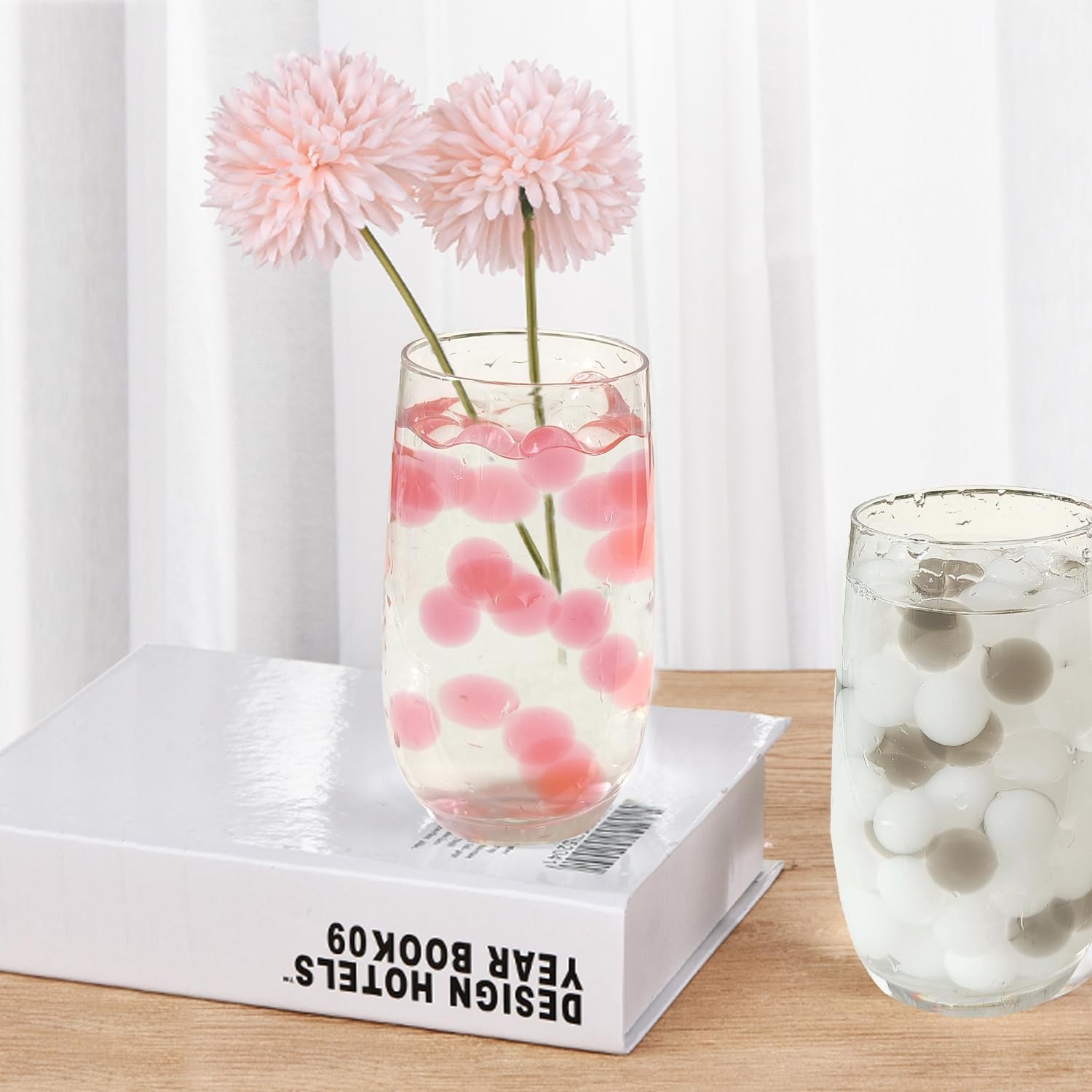 GLBYUNN Paquete de 10 cuentas de gel de agua para jarrones, cuentas de relleno de jarrón de agua arcoíris, cuentas de gel de agua de gelatina para