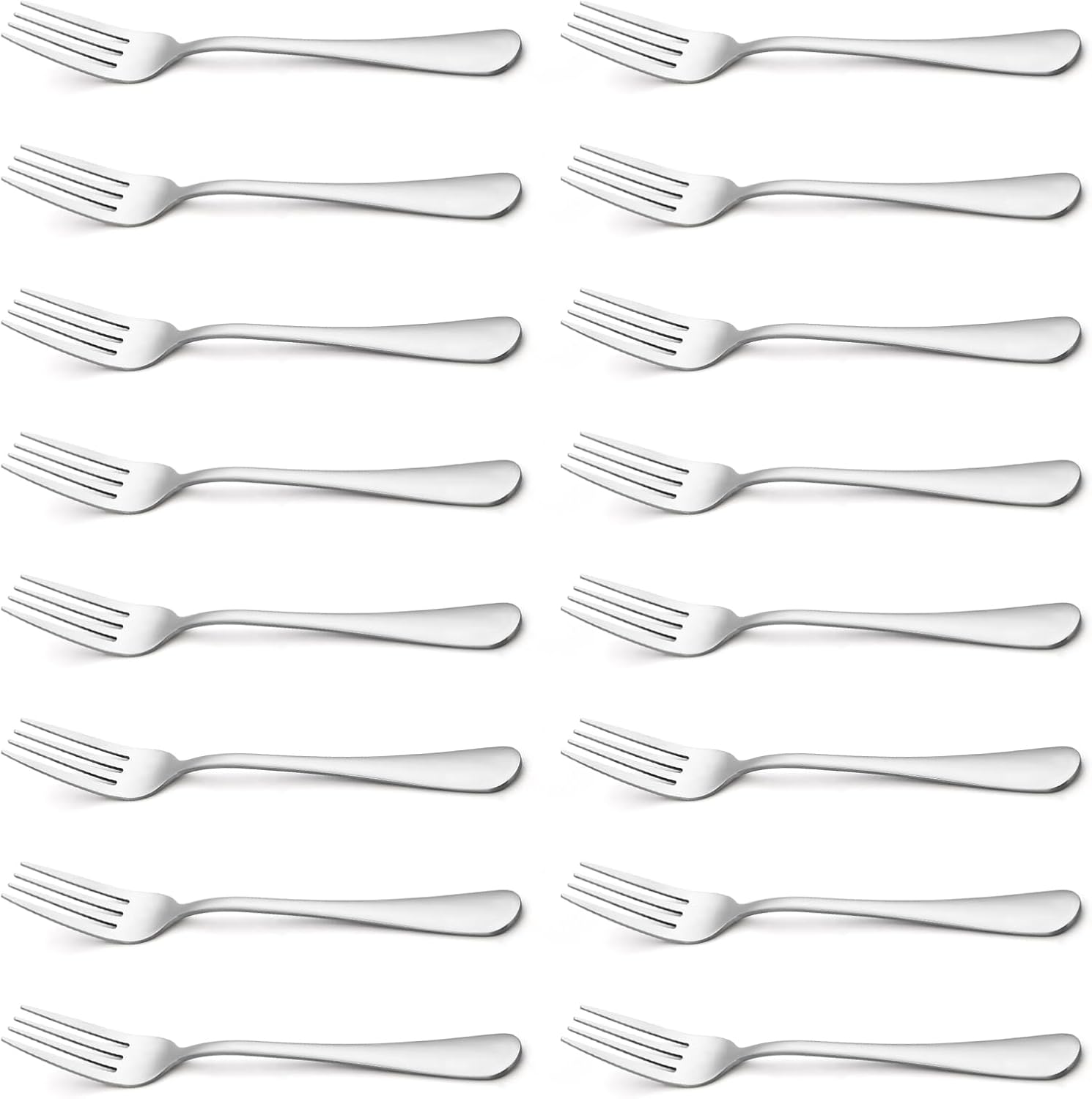 Briout Forks – Juego de 16 tenedores de cena, de acero inoxidable de grado alimenticio de 8 pulgadas, para el hogar, cocina, fiesta, restaurante,