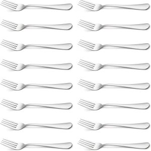 Briout Forks – Juego de 16 tenedores de cena, de acero inoxidable de grado alimenticio de 8 pulgadas, para el hogar, cocina, fiesta, restaurante, Briout Forks – Juego de 16 tenedores de cena, de acero inoxidable de grado alimenticio de 8 pulgadas, para el hogar, cocina, fiesta, restaurante,