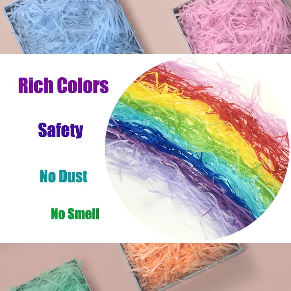 HLNLSU Relleno de papel cortado para triturar (1 libra) para empacar y rellenar cestas de regalo, multicolor opcional (morado oscuro)