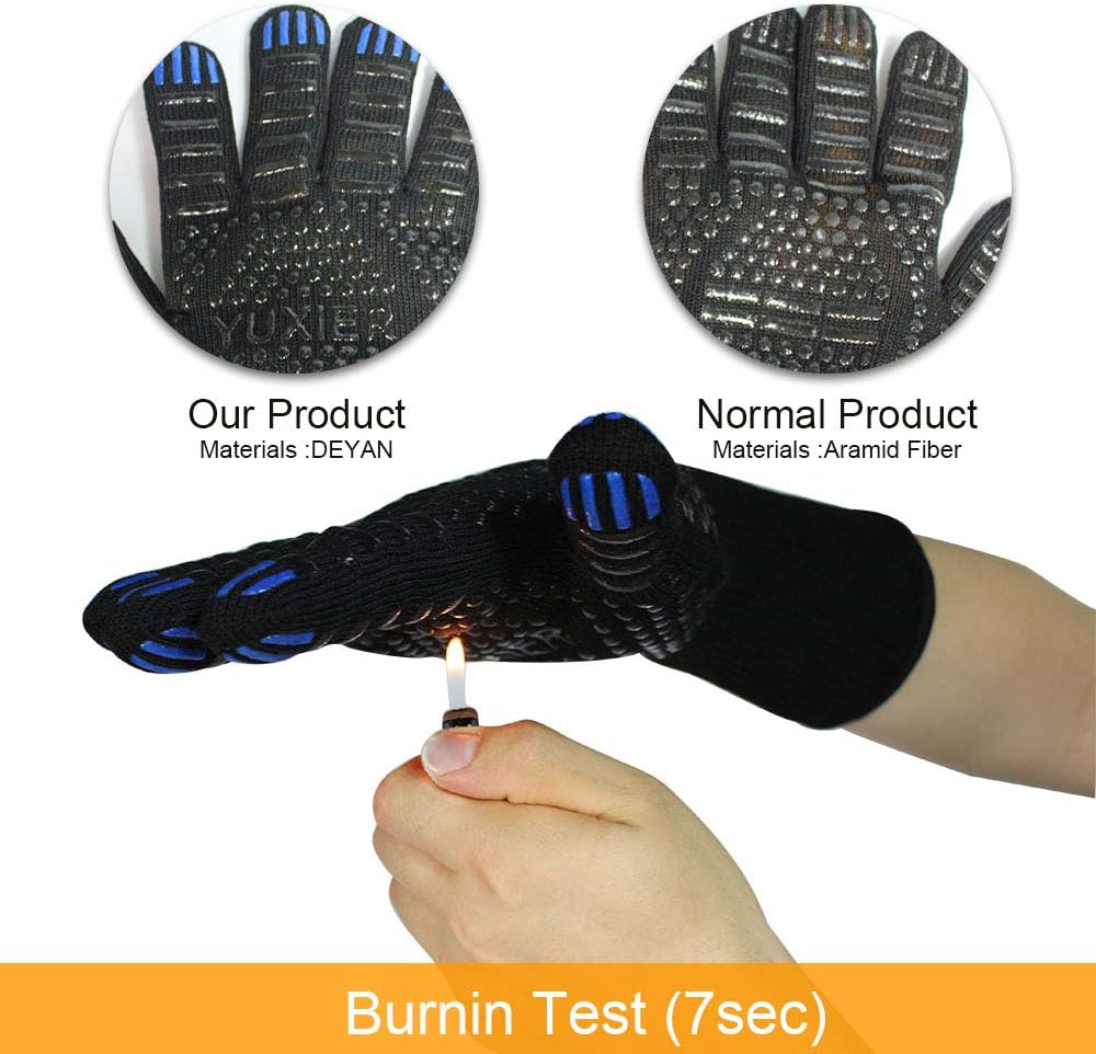 Guantes de horno para barbacoa, 1472 F, resistentes al calor, guantes de horno para cocinar, parrilla, cocina, ahumador, hornear, barbacoa,
