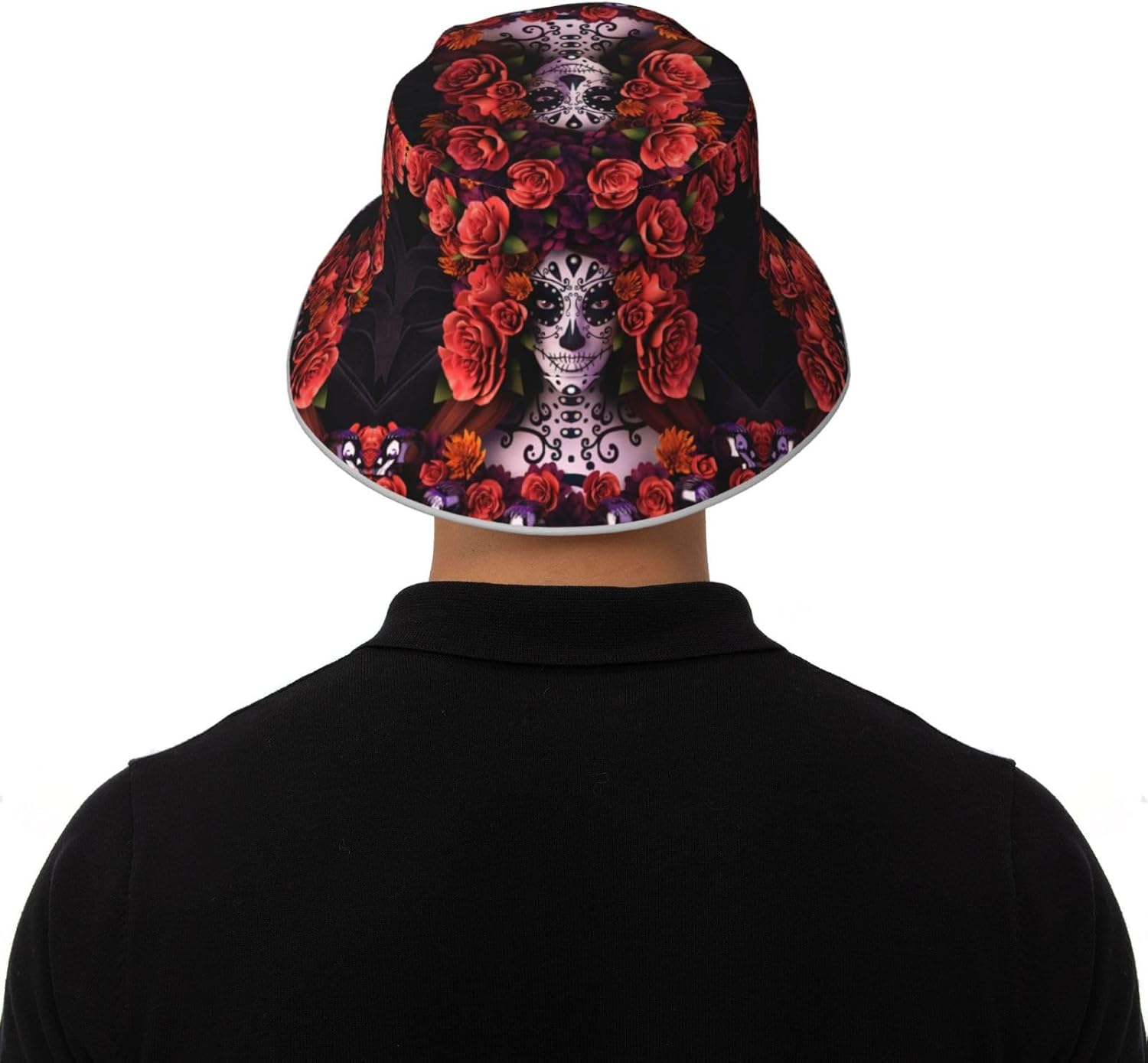 YYHHAOFA Sombrero de pescador reflectante sombrero ligero y transpirable para viajes, senderismo y actividades al aire libre, Día de los Muertos,