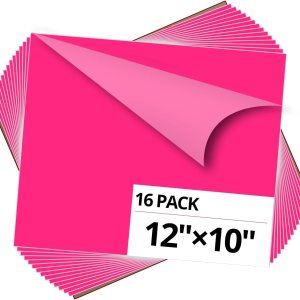 HTVRONT Paquete de 16 vinilos termotransferibles de color rosa neón, 12 x 10 pulgadas, hojas de vinilo HTV de fácil maleza para camisetas con hoja HTVRONT Paquete de 16 vinilos termotransferibles de color rosa neón, 12 x 10 pulgadas, hojas de vinilo HTV de fácil maleza para camisetas con hoja