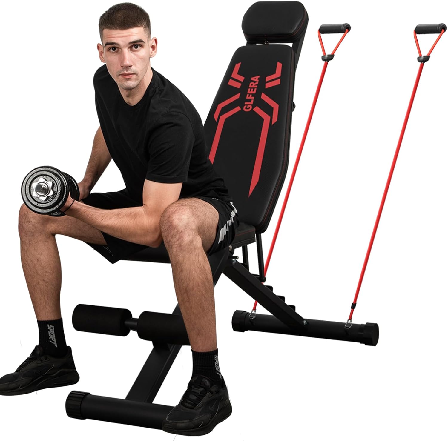 Banco de pesas, prensa de banco de entrenamiento ajustable para entrenamiento de fuerza, banco de declive inclinado, banco de sentarse para gimnasio