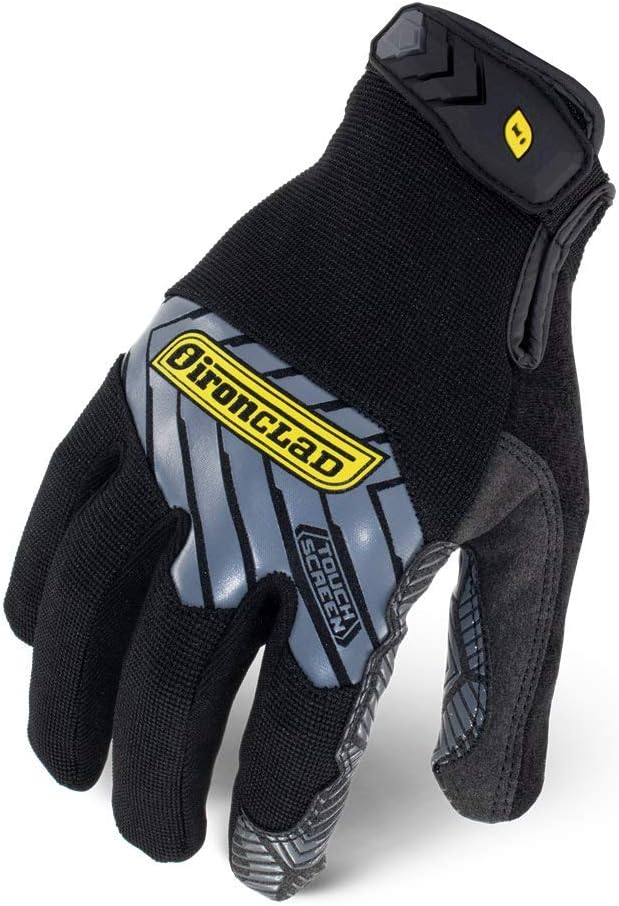 Ironclad Command Grip Work Gloves Touch Screen Gloves Conductive Palm & Fingers, Extreme Grip, Durable, Performance Fit