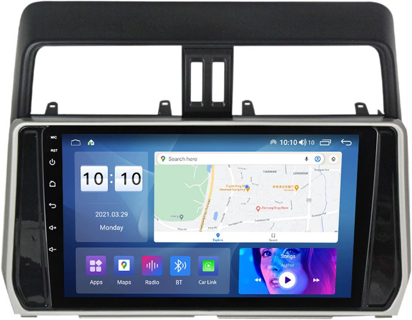 Estéreo de coche Android 12 para Toyota Prado 2017-2018 con Carplay inalámbrico y Android Auto inalámbrico 9 pulgadas pantalla táctil radio de