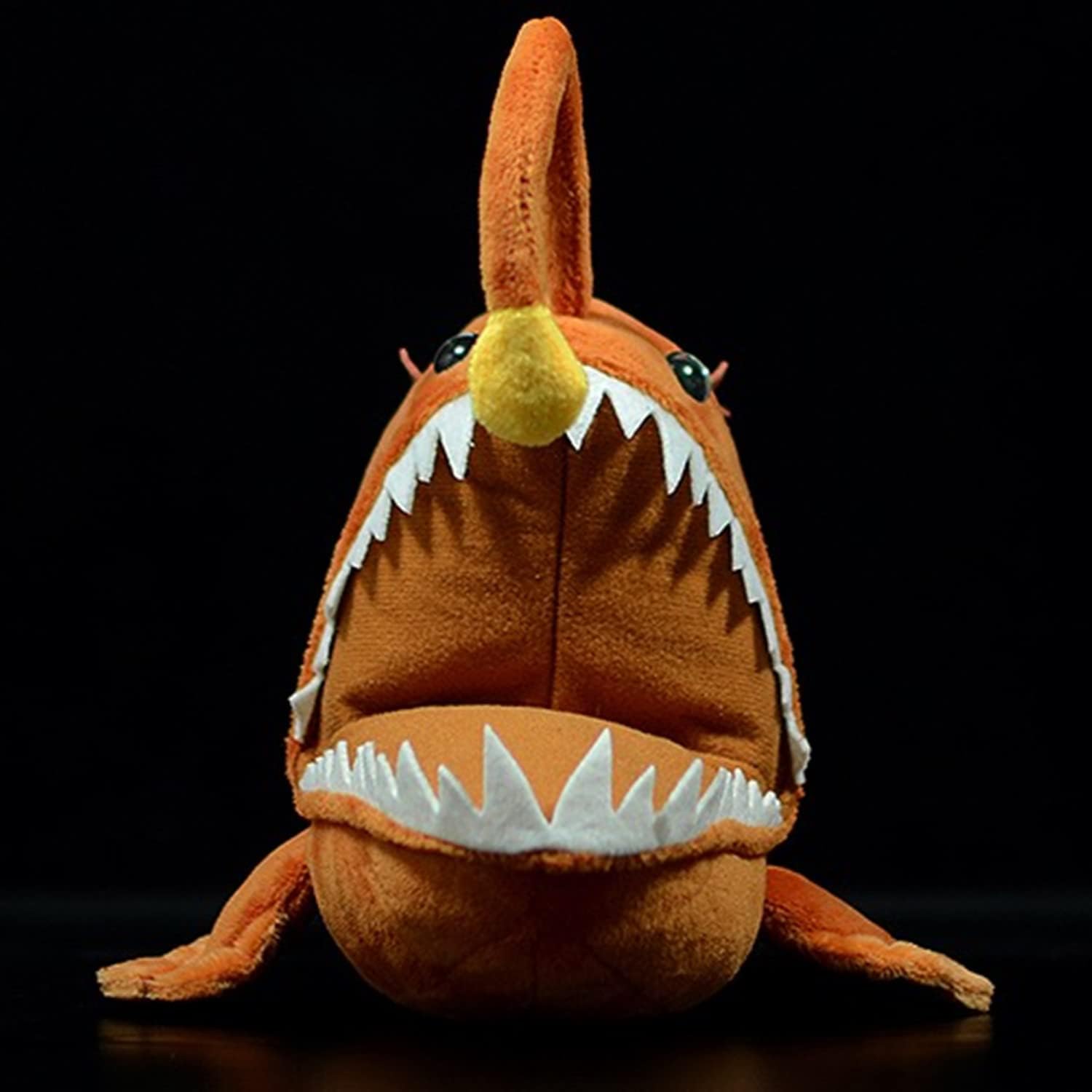 Animales de peluche de pez pescador de simulación de 10 pulgadas, lindo pez pescador suave juguete de peluche para niños almohadas de decoración de