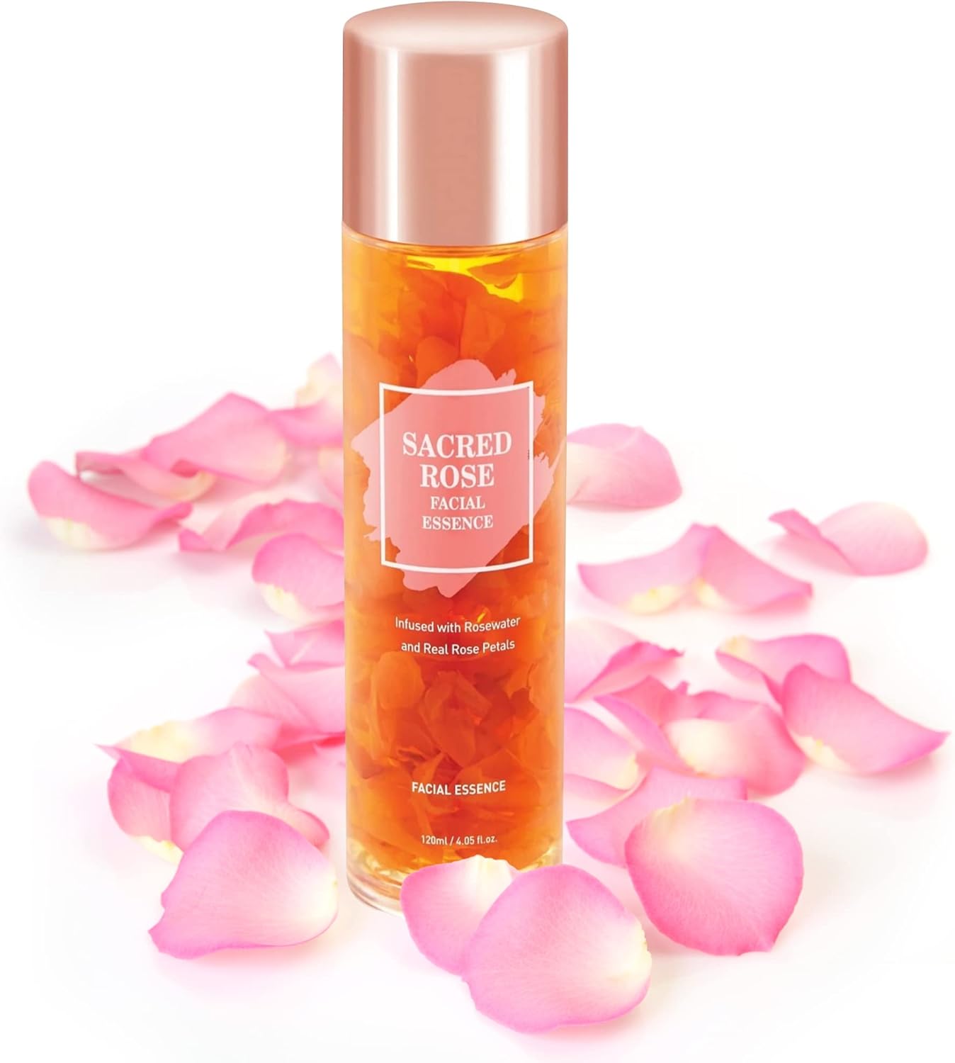 K BEAUTY SACRED ROSE FACIAL ESSENCE – Suero iluminador facial infundido con agua de rosas y 6 tipos de suero de ácido hialurónico para la cara que