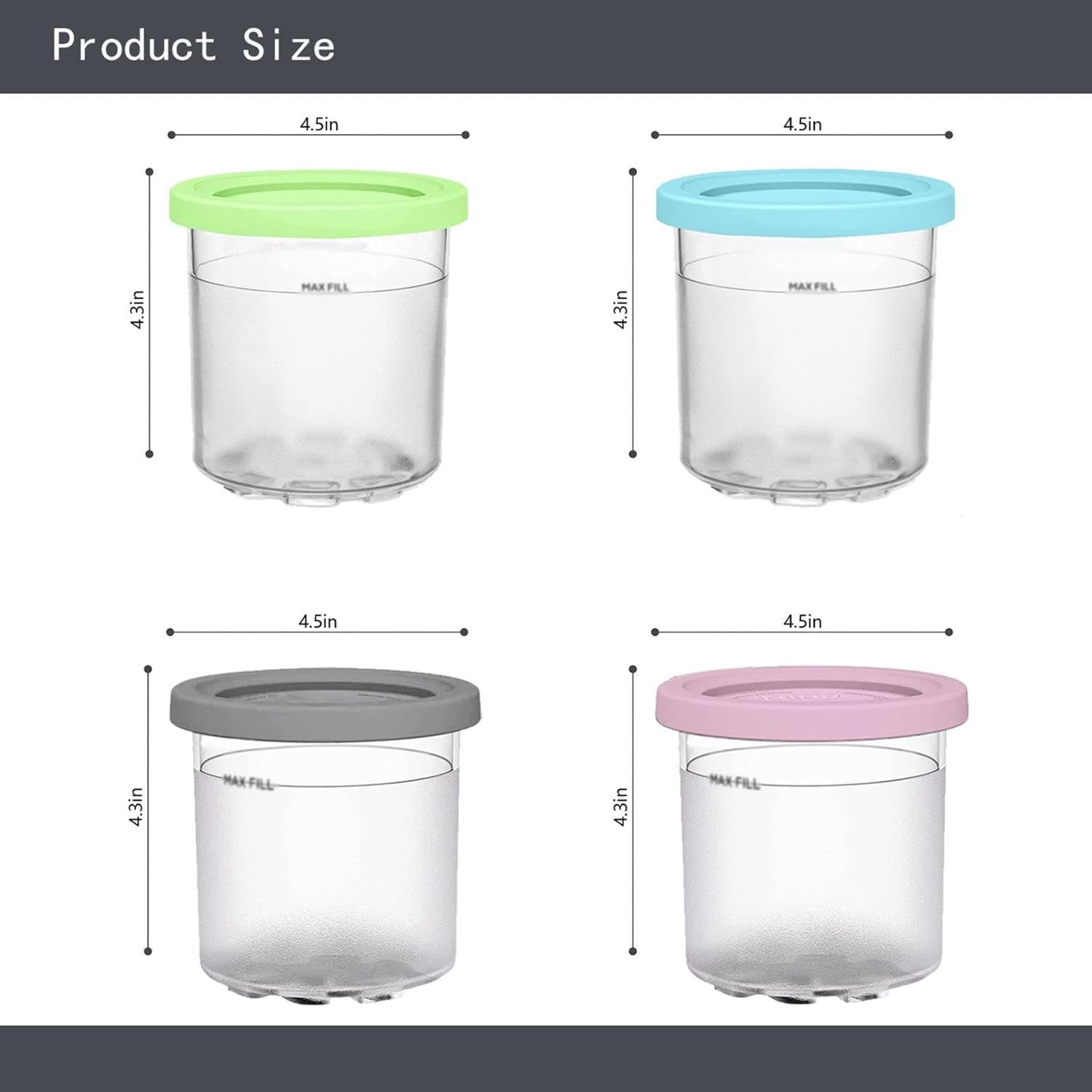 246 Pintas Creami Deluxe, para tazas de Creami Ninja, 16 onzas de creami herméticas, reutilizables para máquina de helados serie NC301 NC300