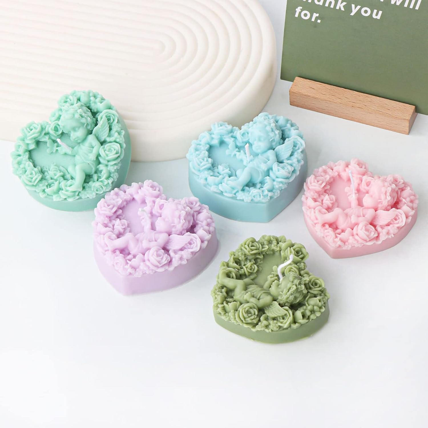 Molde de vela de corazón de amor, molde de silicona para velas de bebé, molde de jabón hecho a mano, moldes de caramelo de fondant, herramienta de