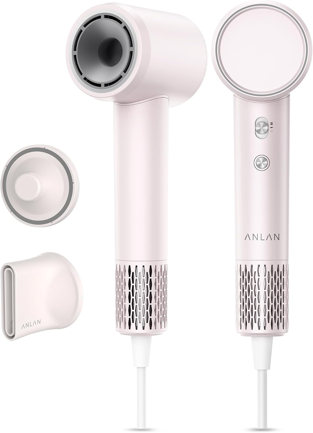 ANLAN – Secador de pelo iónico negativo, secado rápido de 1300 W, 120,000 rpm, profesional de alta velocidad, secador de pelo de bajo ruido para el