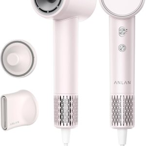 ANLAN – Secador de pelo iónico negativo, secado rápido de 1300 W, 120,000 rpm, profesional de alta velocidad, secador de pelo de bajo ruido para el ANLAN – Secador de pelo iónico negativo, secado rápido de 1300 W, 120,000 rpm, profesional de alta velocidad, secador de pelo de bajo ruido para el