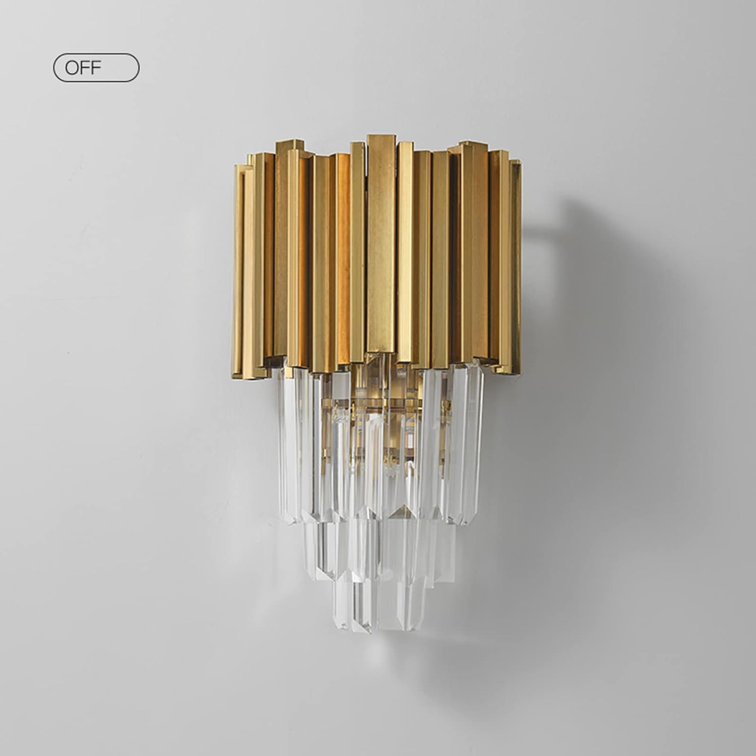 E12 Base dorada y apliques de pared de cristal de cristal, lámpara de pared de cristal moderna lámpara de pared de cristal dorado