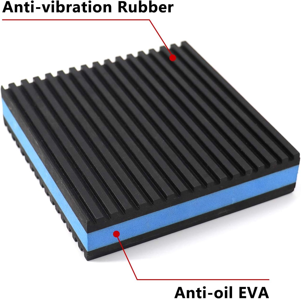 LBG Products Almohadillas de aislamiento de goma antivibración, 4 x 4 x 78 pulgadas, almohadilla de EVA azul resistente para aire acondicionado,
