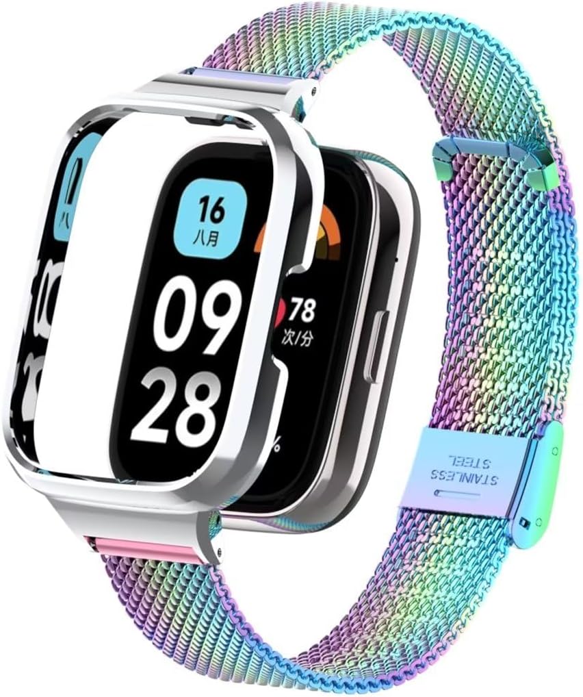Compatible con Xiaomi Redmi Watch 3 Active Bandas, correa de repuesto de metal de acero inoxidable para reloj inteligente Redmi Watch 3 Active Smart