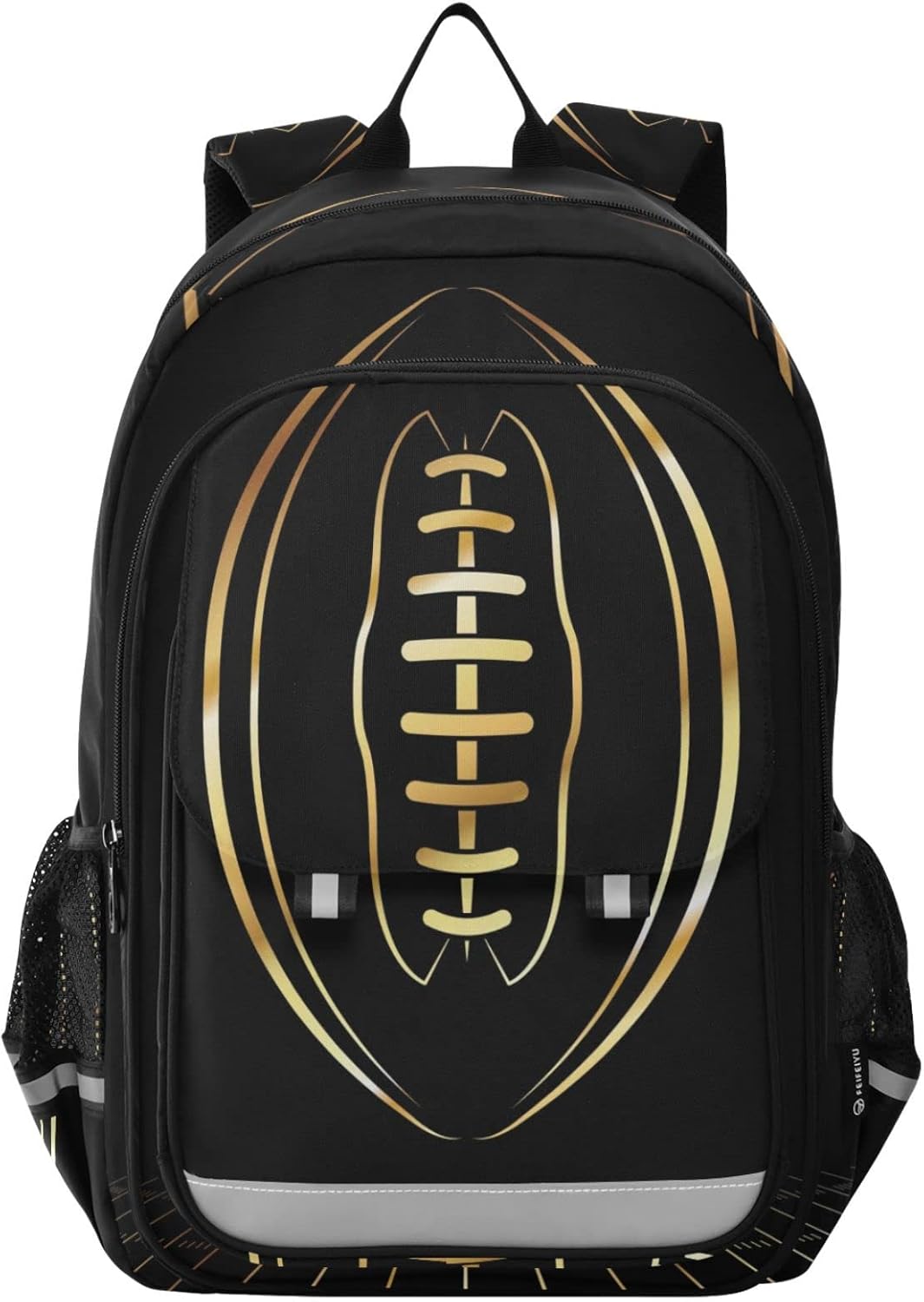 American Football Gold – Mochila escolar ligera para laptop, mochila de viaje para estudiantes con rayas reflectantes, Varios colores, Mochilas