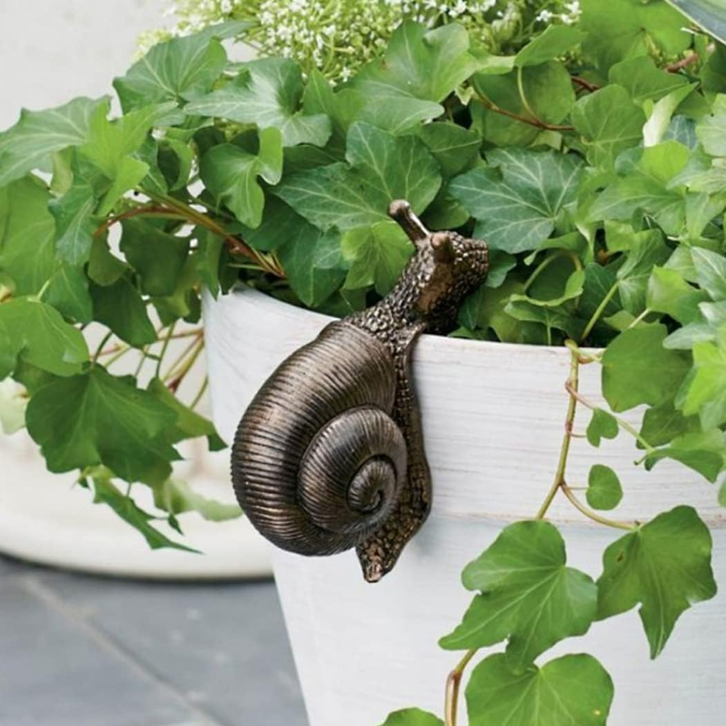 Estatuas de caracol, maceta, figura de caracol, adornos de jardín, resina de animales, maceta, abrazador para patio, balcón
