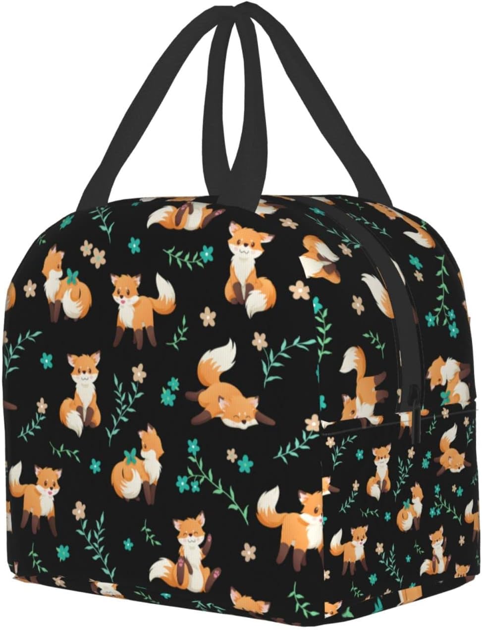 Bolsa de almuerzo de zorro para mujeres y hombres, lonchera aislada, contenedor de almuerzo lavable, bolsa de mano reutilizable, caja de almuerzo