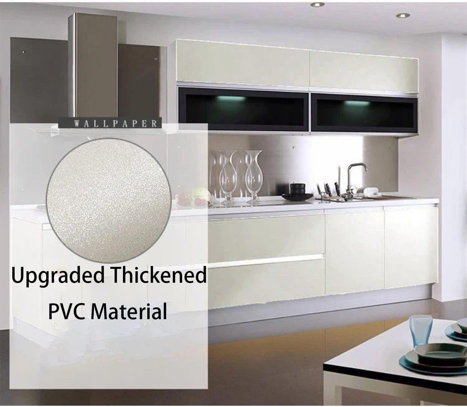 Papel de contacto con purpurina para encimera, impermeable, fácil de limpiar, autoadhesivo para armarios de cocina, armario, muebles decorativos