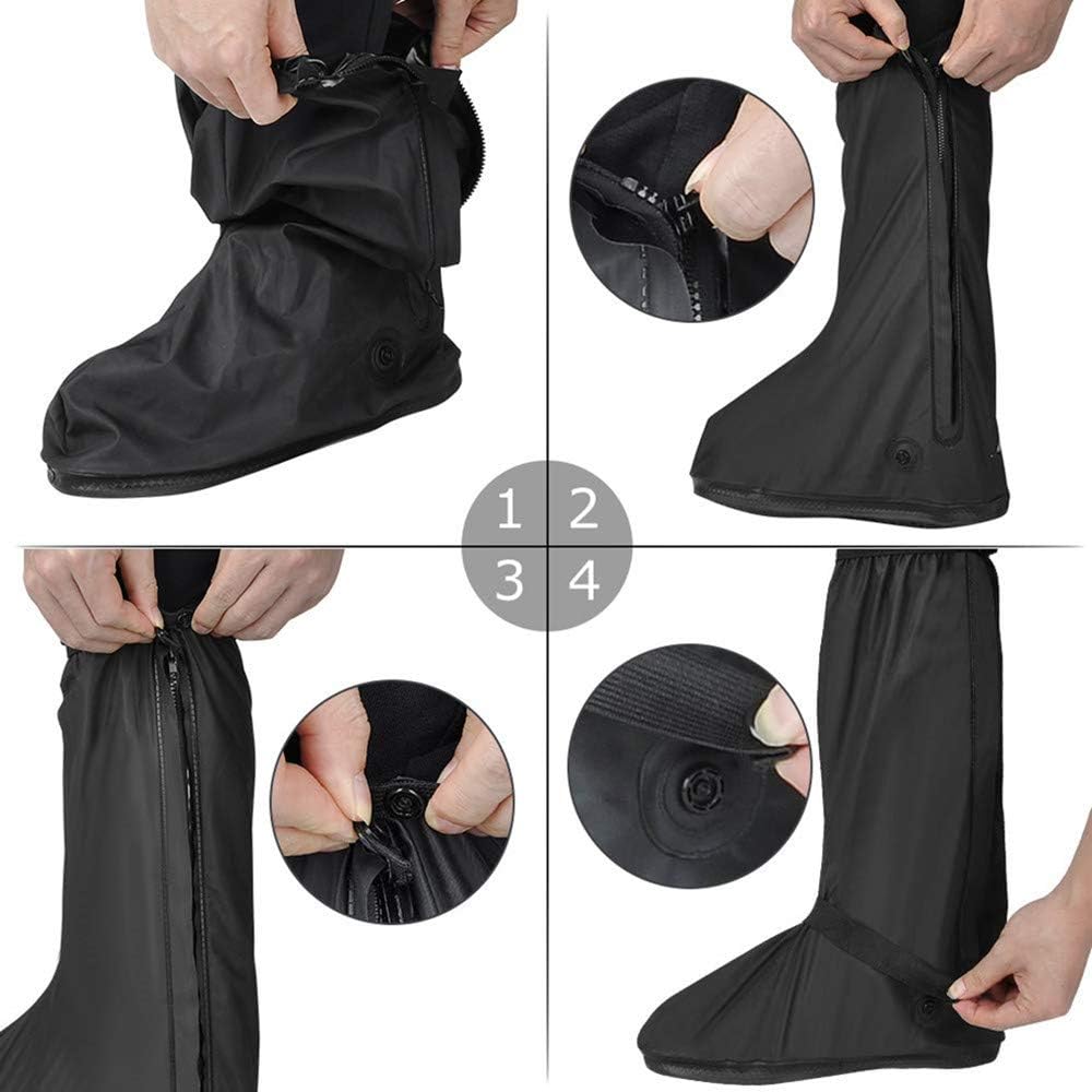 Botas de lluvia impermeables con reflector, reutilizables, anti-nieve, botas de lluvia, equipo de protección para hombres y mujeres