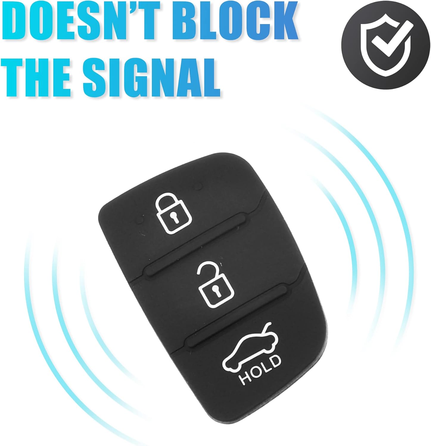 X AUTOHAUX Funda de goma para mando a distancia de automóvil de 3 botones para Hyundai