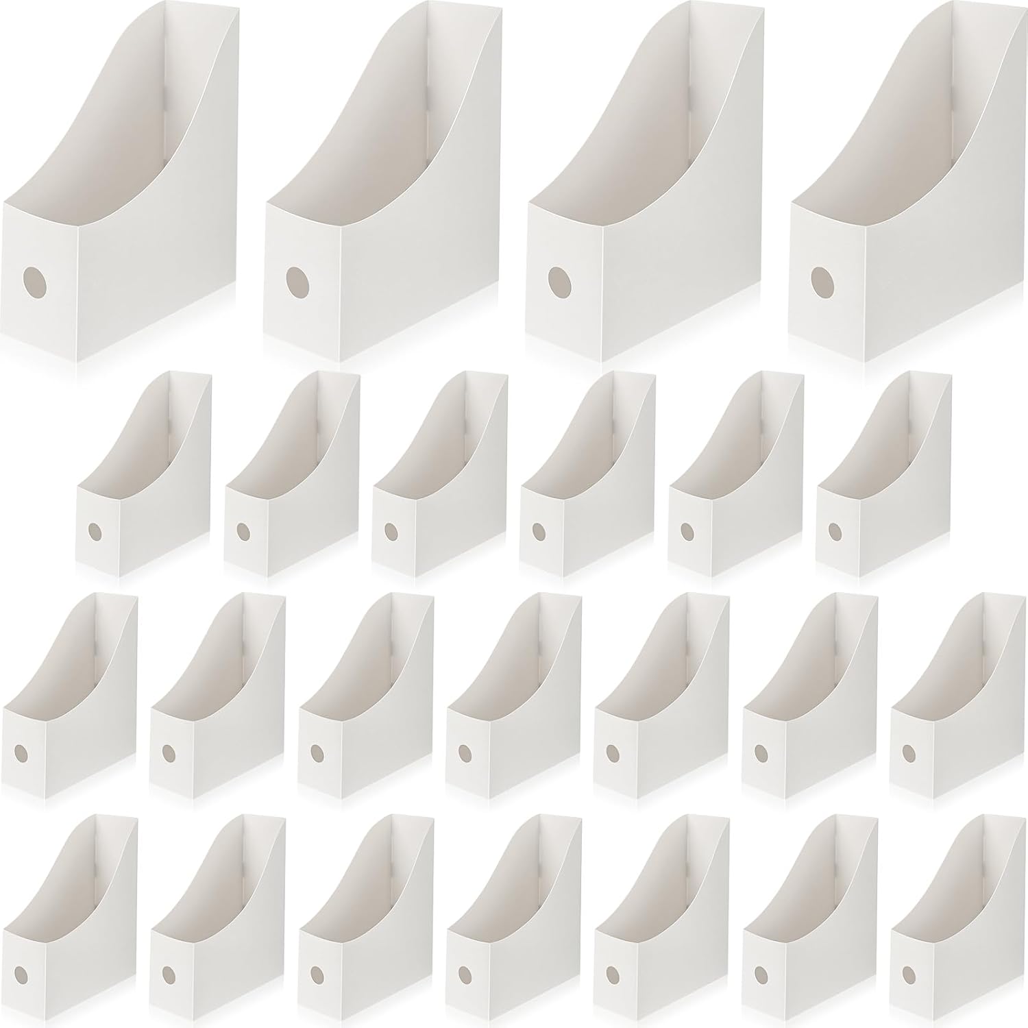 24 piezas de plástico para archivadores de revistas, organizador de carpetas de almacenamiento de escritorio, estantes de cartón, caja de documentos