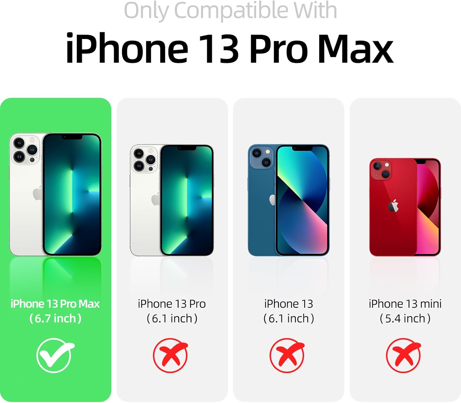 JOOSKO Funda para iPhone 13 Pro Max, funda de silicona líquida, protección de cuerpo completo de grado militar contra caídas microfibra resistente a