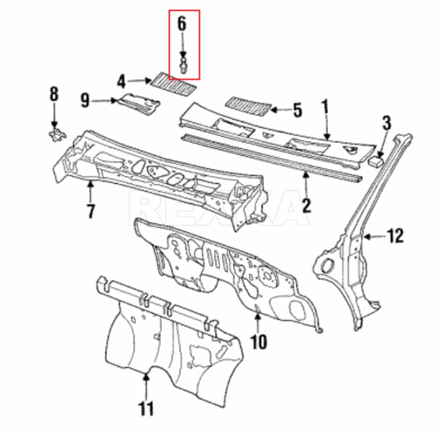 Rexka 30 clips de retención tipo empuje de rejilla de carenado para Nissan 66814-01G00 Pick-Ups 300ZX, recogida de cuerpo duro, Pathfinder, Sentra