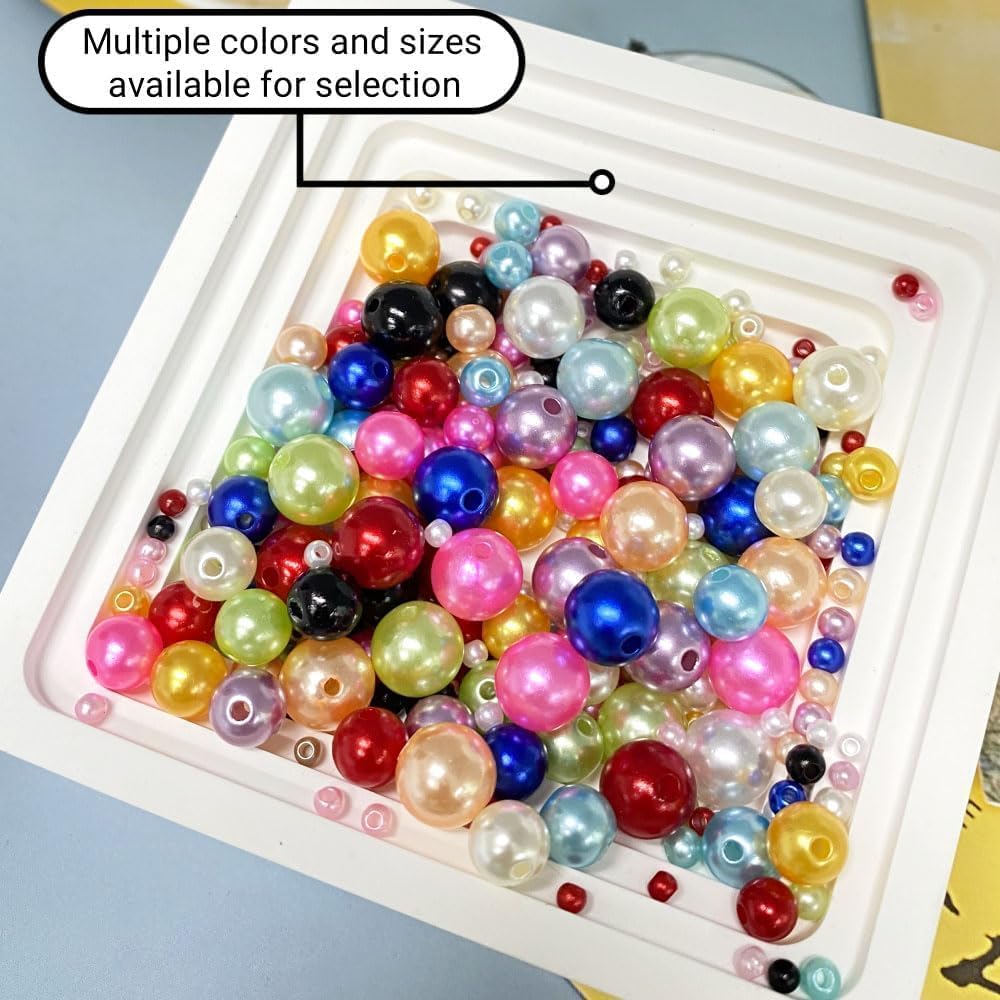 Cuentas de perlas, 4000 cuentas para manualidades, perlas sueltas de 0.118 pulgadas (0.118 in), cuentas espaciadoras redondas para aretes, pulseras,