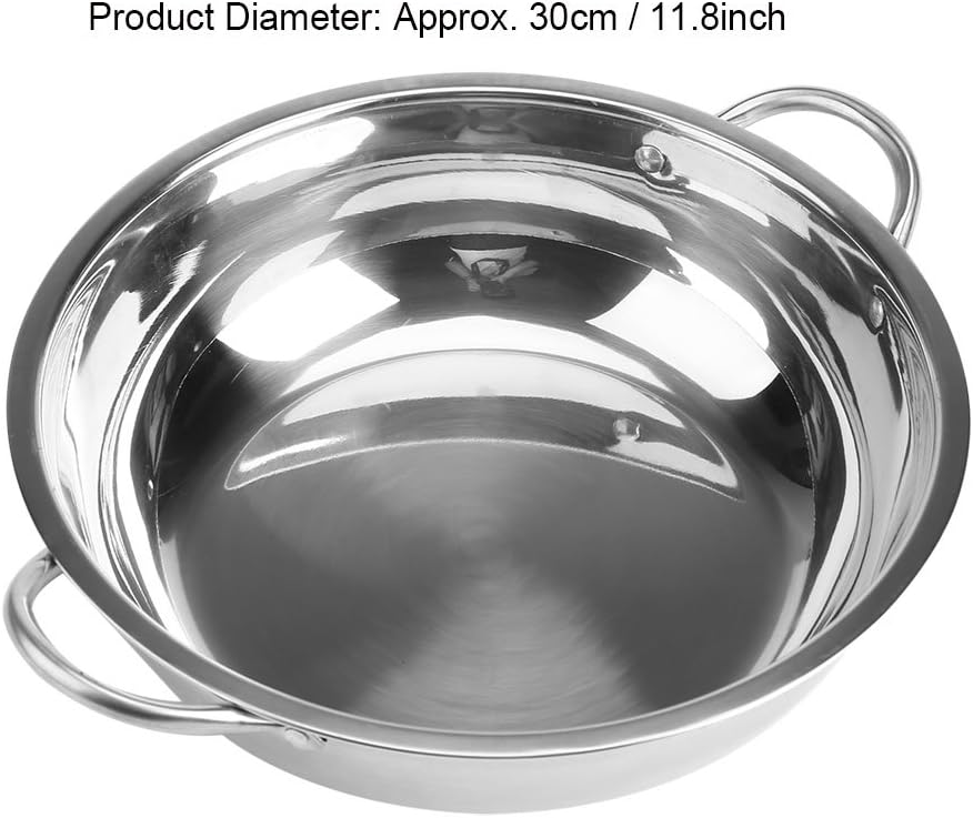 Sartén de cocina de acero inoxidable, olla de inducción de 12 pulgadas, olla de chef con doble asa, sartén para saltear para lavavajillas y horno