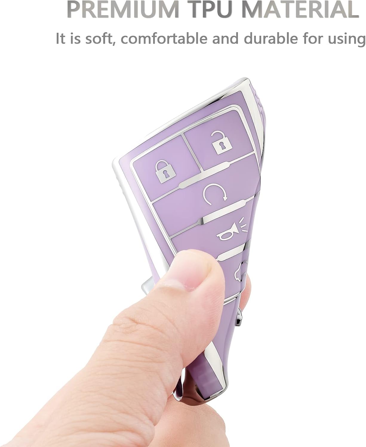 OFFCURVE Funda para llavero para Cadillac C5 y C6, Púrpura+llavero