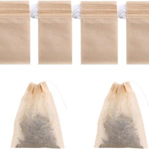 Paquete de 200 bolsas de filtro de té desechables con cordón, seguras y naturales, de papel sin blanquear, infusor de té, bolsa vacía con cordón Paquete de 200 bolsas de filtro de té desechables con cordón, seguras y naturales, de papel sin blanquear, infusor de té, bolsa vacía con cordón