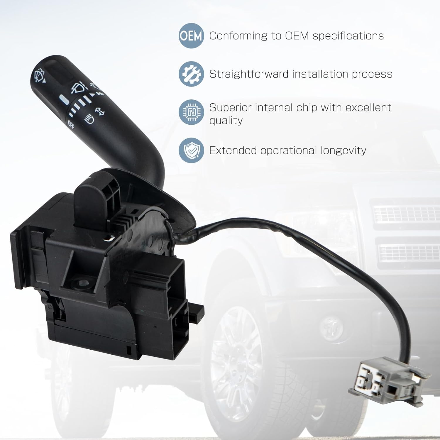 Interruptor de señal de giro compatible con Ford F150 2005-2008 Lincoln Mark LT 2006-2008 Reemplazar 5L3Z13K359AAA, interruptor de limpiaparabrisas