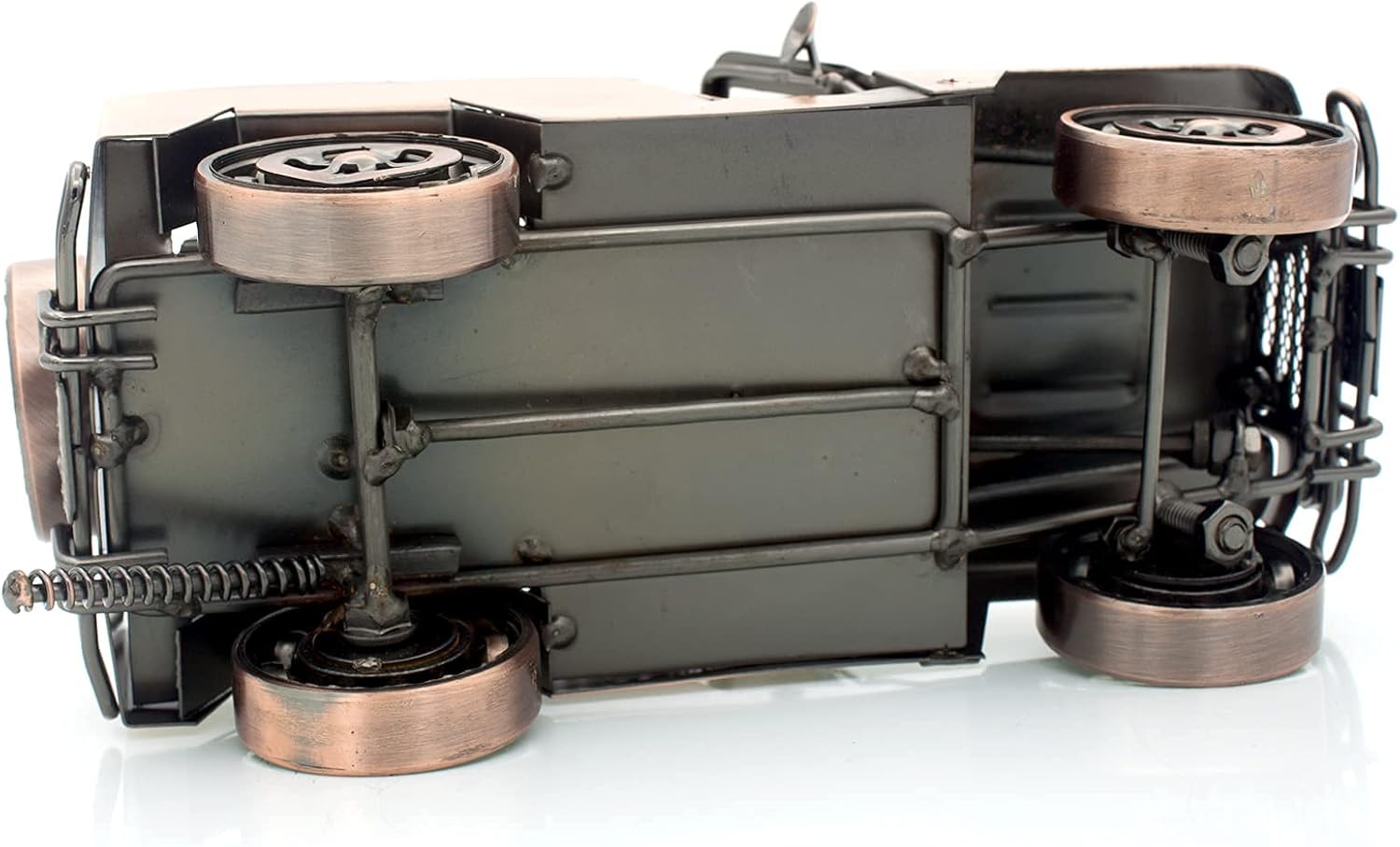 QIRLOEU Modelo Willys Jeep de metal soldado a mano, recuerdos militares vintage de la Segunda Guerra Mundial, decoración de vehículos coleccionables