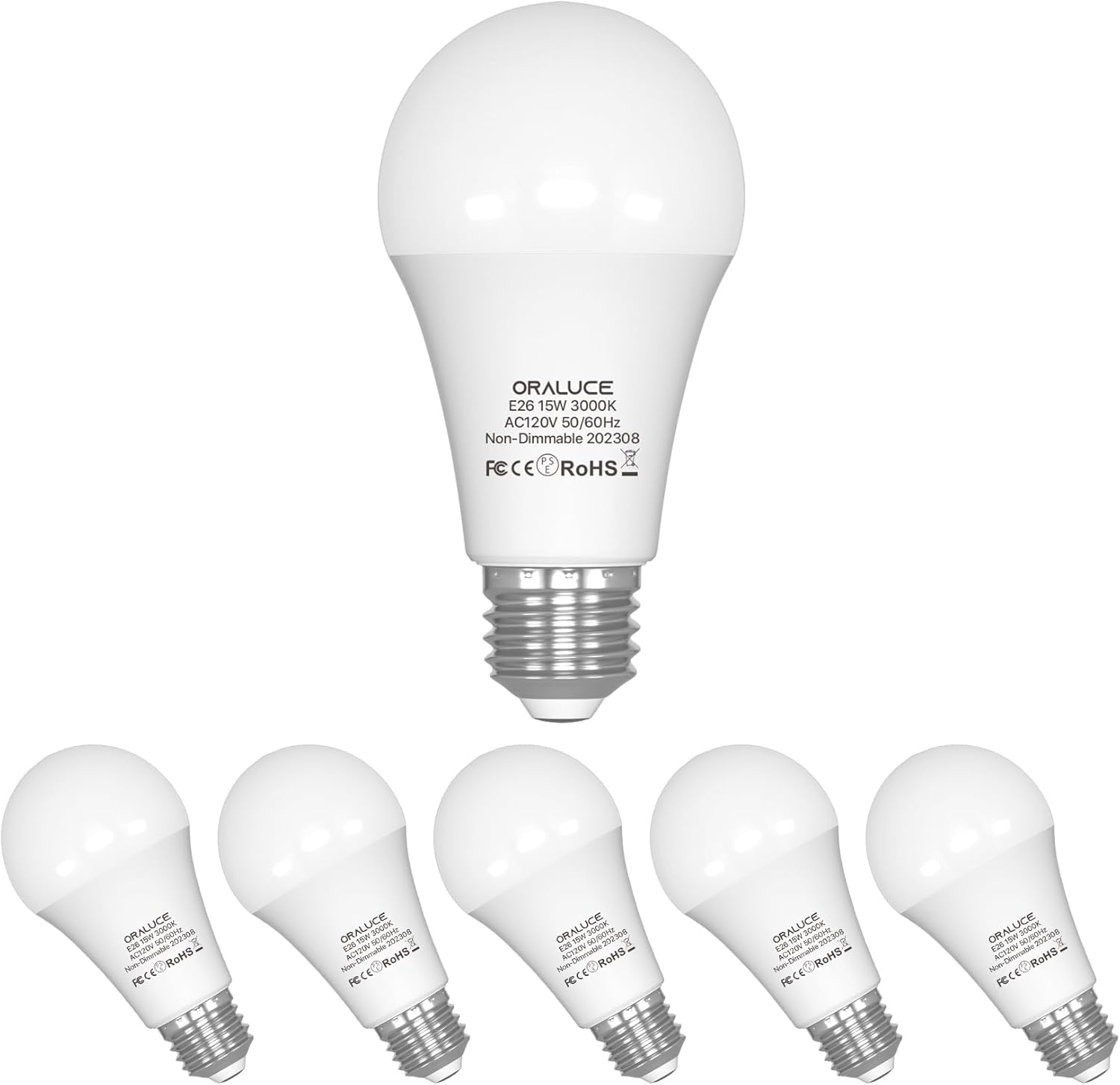 ORALUCE Bombillas LED de 100 vatios, equivalente a 120 vatios, 15 W, 1600 lúmenes, 3000 K, bombillas LED blancas suaves, base media E26, no