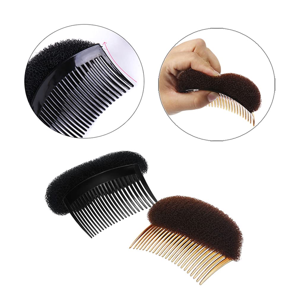 2 piezas encantadoras inserciones de volumen Bump It Up Peine Do Beehive Hair Stick Bun Maker Tool Accesorios de peinado para mujeres Lady Girl