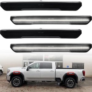 4 luces LED de color blanco completo para GMC Sierra 2500HD 3500HD 3500HD 2020 2021 2022 Luz indicadora de giro de guardabarros, reemplazo de la 4 luces LED de color blanco completo para GMC Sierra 2500HD 3500HD 3500HD 2020 2021 2022 Luz indicadora de giro de guardabarros, reemplazo de la