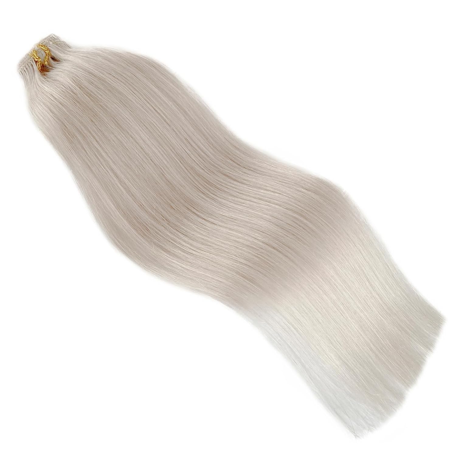 Extensiones de cabello humano con clip, de 16 pulgadas, extensiones de cabello humano real con clip, de 16 pulgadas, color negro azabache, sin