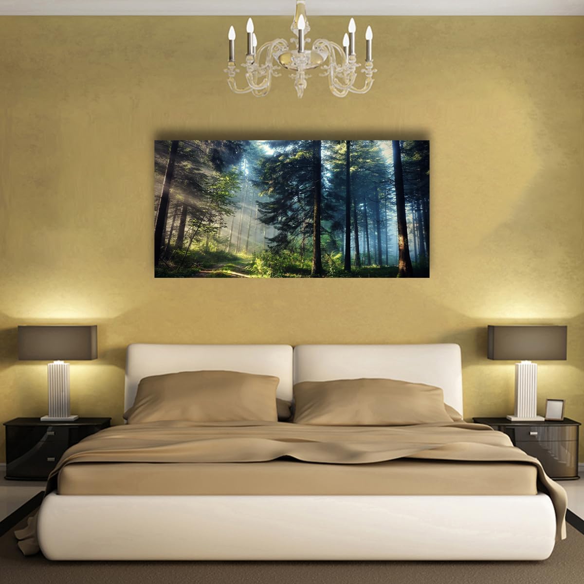 Lienzo decorativo para pared de árbol, hermoso paisaje para sala de estar, dormitorio y oficina, imágenes de árbol grande, decoración de pared de 20