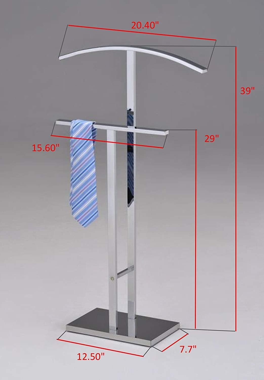 Kings Brand Furniture – Soporte de valet de metal con acabado cromado Dossi