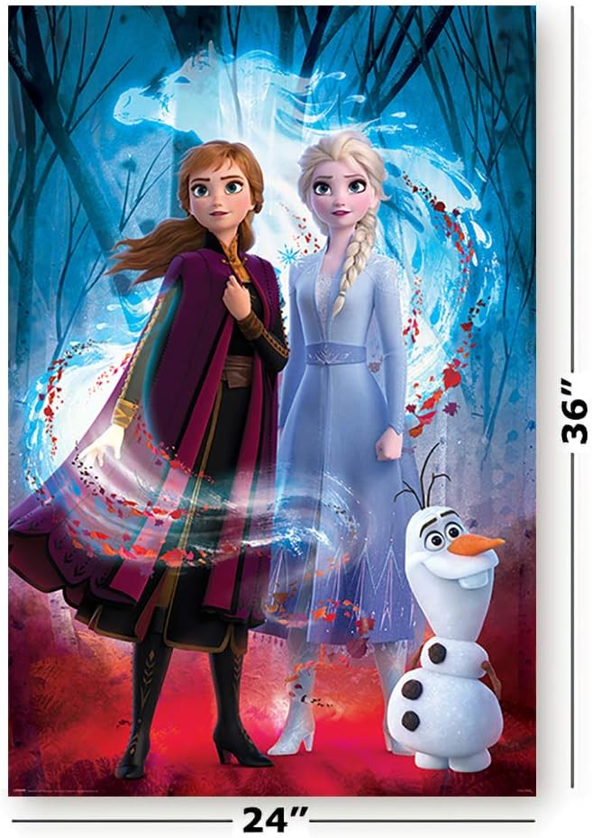 POSTER STOP ONLINE Frozen 2 – Póster de la película (Anna, Elsa & Olaf – Espíritu guía) (tamaño 24 x 36)