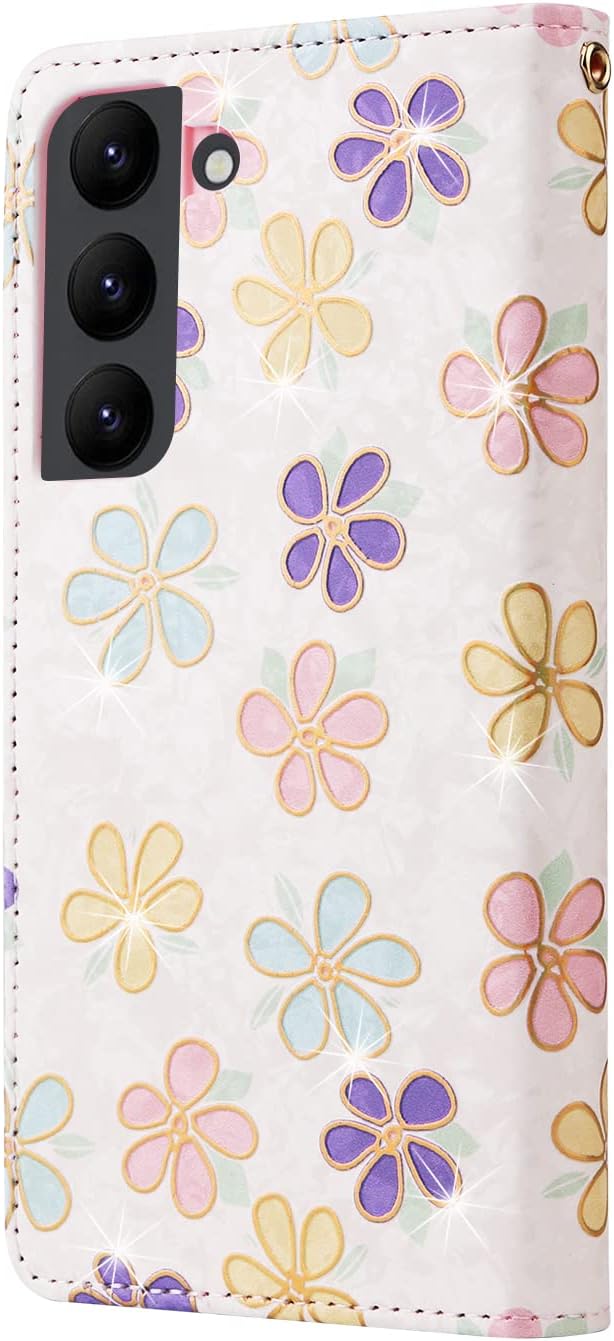 UEEBAI Funda tipo cartera para Samsung Galaxy S23 5G, piel sintética, función atril, bloqueo RFID, con ranuras para tarjetas, correa de muñeca,