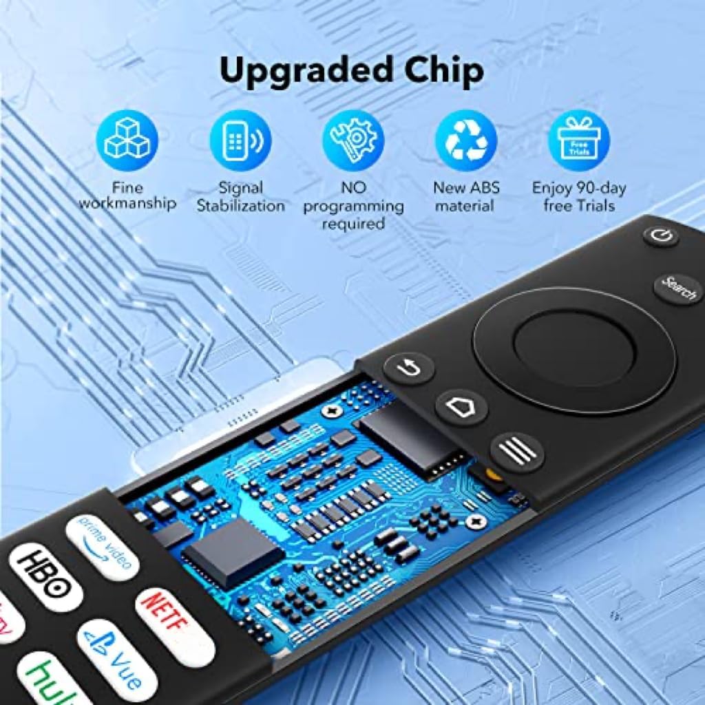 Mando a distancia de repuesto solo para televisores inteligentes Insignia y televisores inteligentes Toshiba con 6 botones de acceso directo, Prime