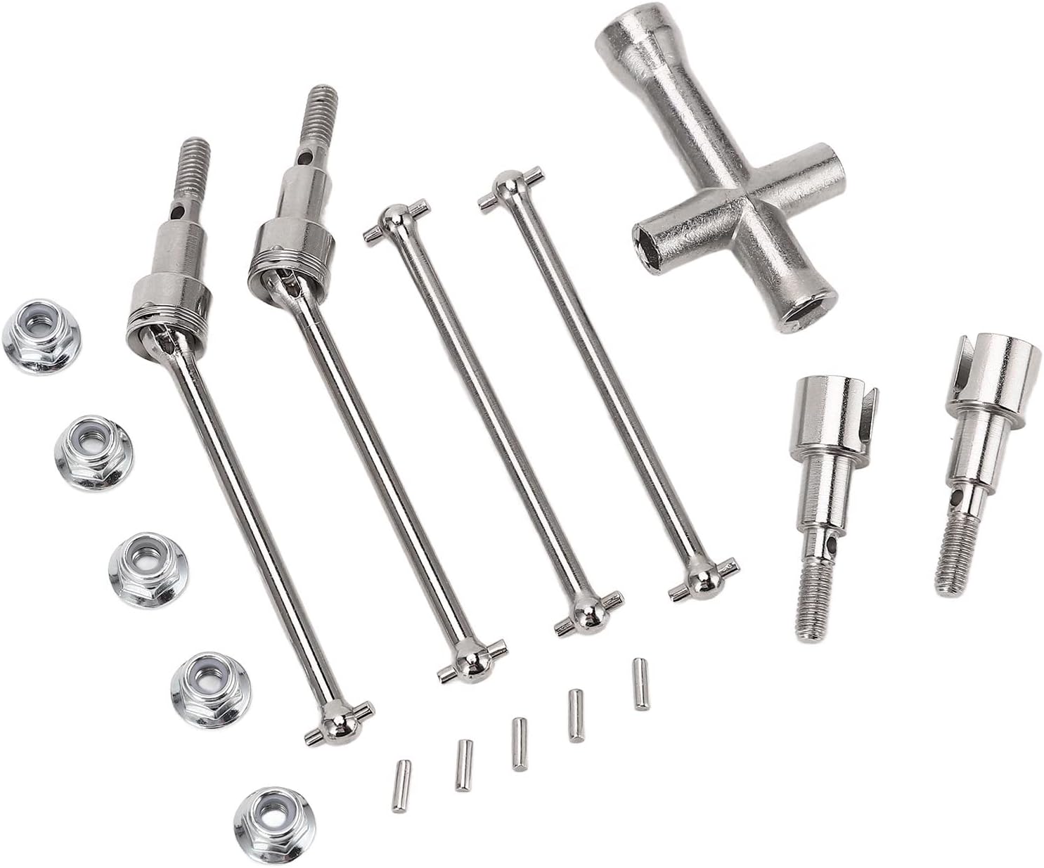VGEBY Eje de transmisión de coche RC, acero de alta resistencia RC coche delantero trasero Dogbones eje de transmisión para SCY 116 16103 16201