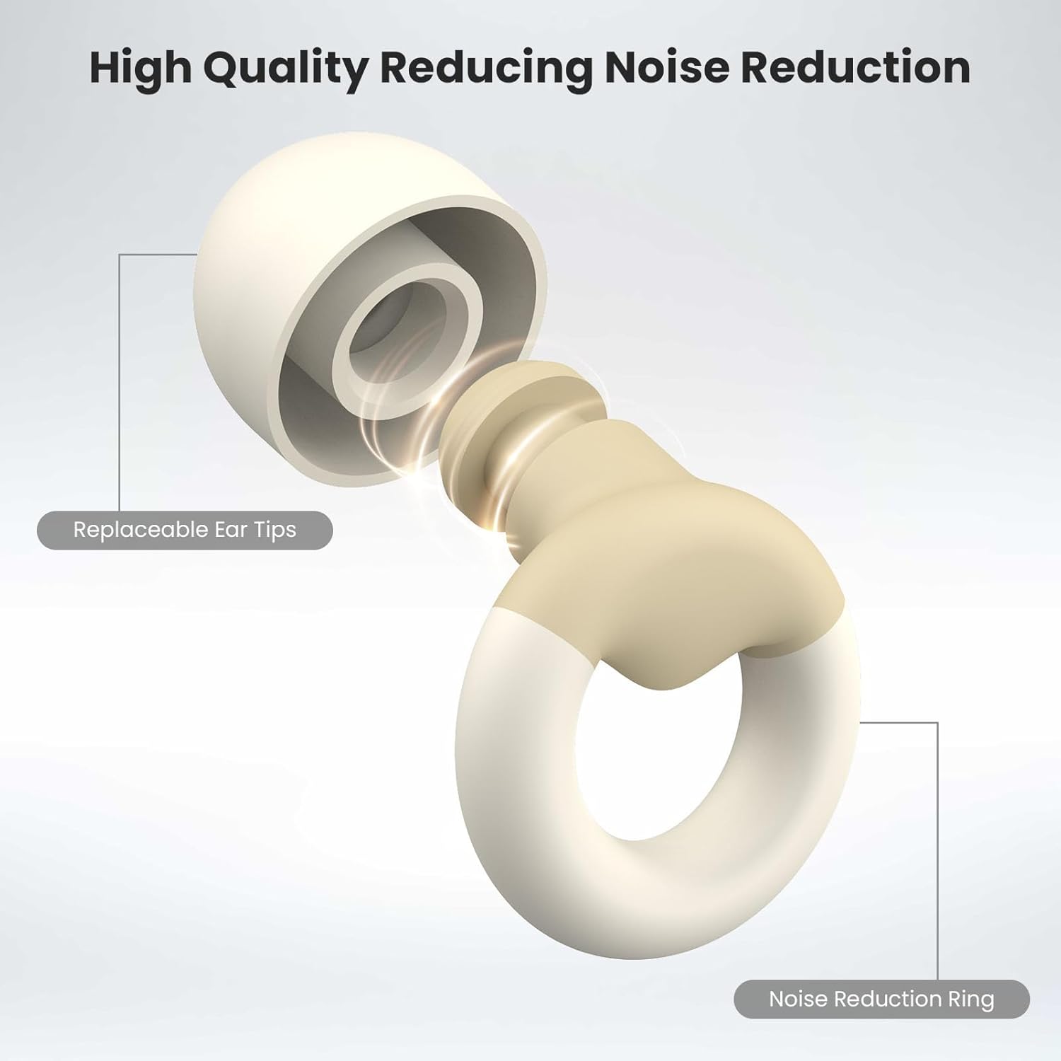JUSTRVN Tapones para los oídos para dormir, 2 pares de tapones reutilizables para reducción de ruido 25dB-30dB con 8 almohadillas para los oídos,