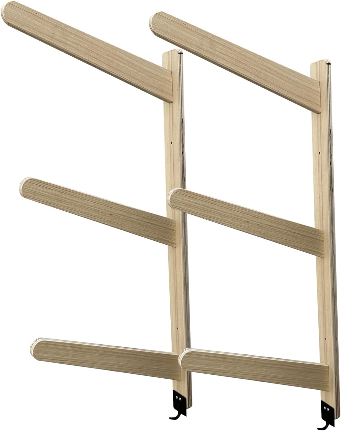 Stranthother Soporte de pared para tabla de surf, 3 tablas de surf, soporte de madera maciza para tablas de surf, soportes de tabla de surf para