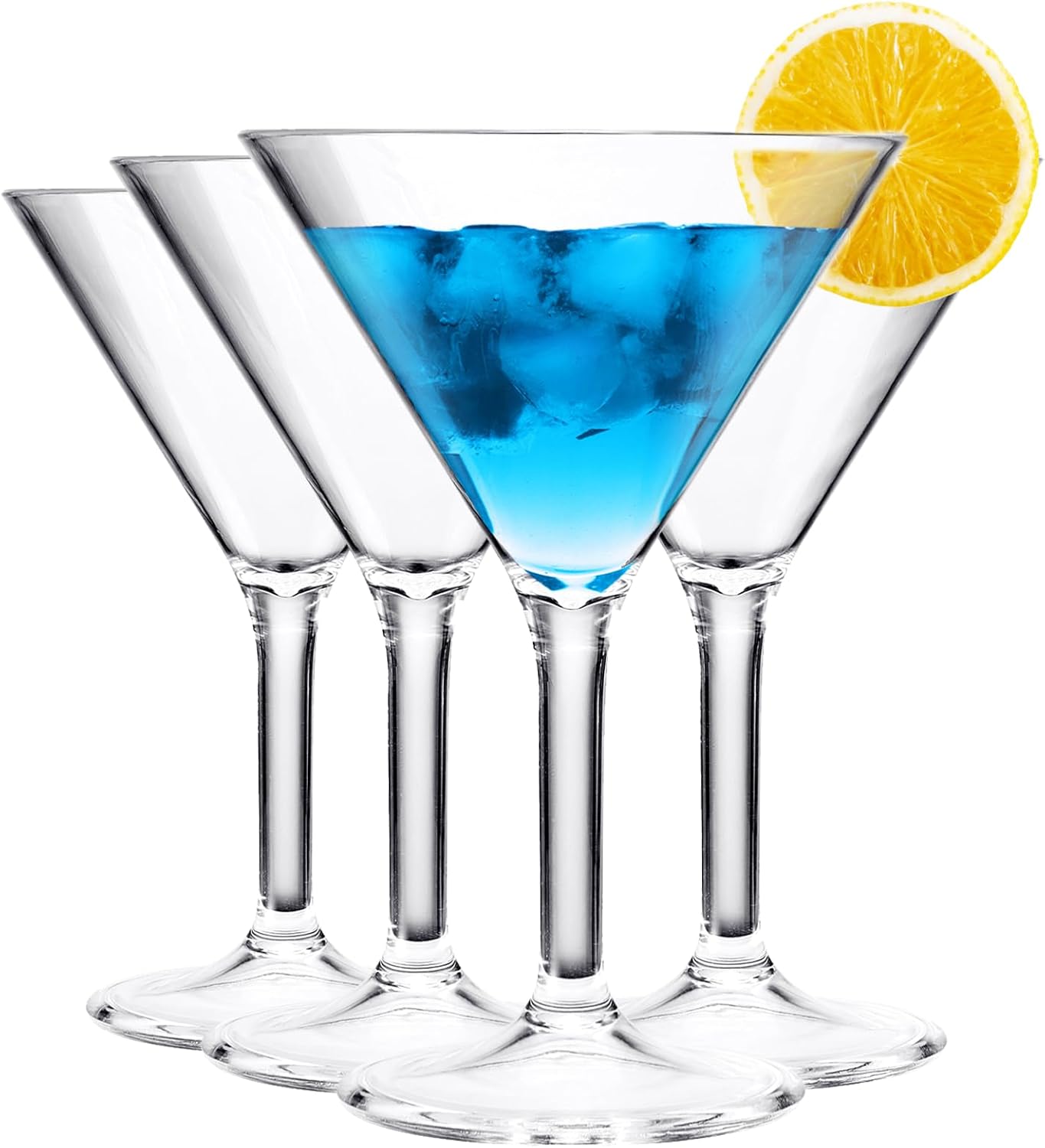 Vasos de Martini irrompibles de cristal de plástico de estilo europeo, juego de 4 vasos de martini irrompibles acrílicos 100% Tritan, transparentes,